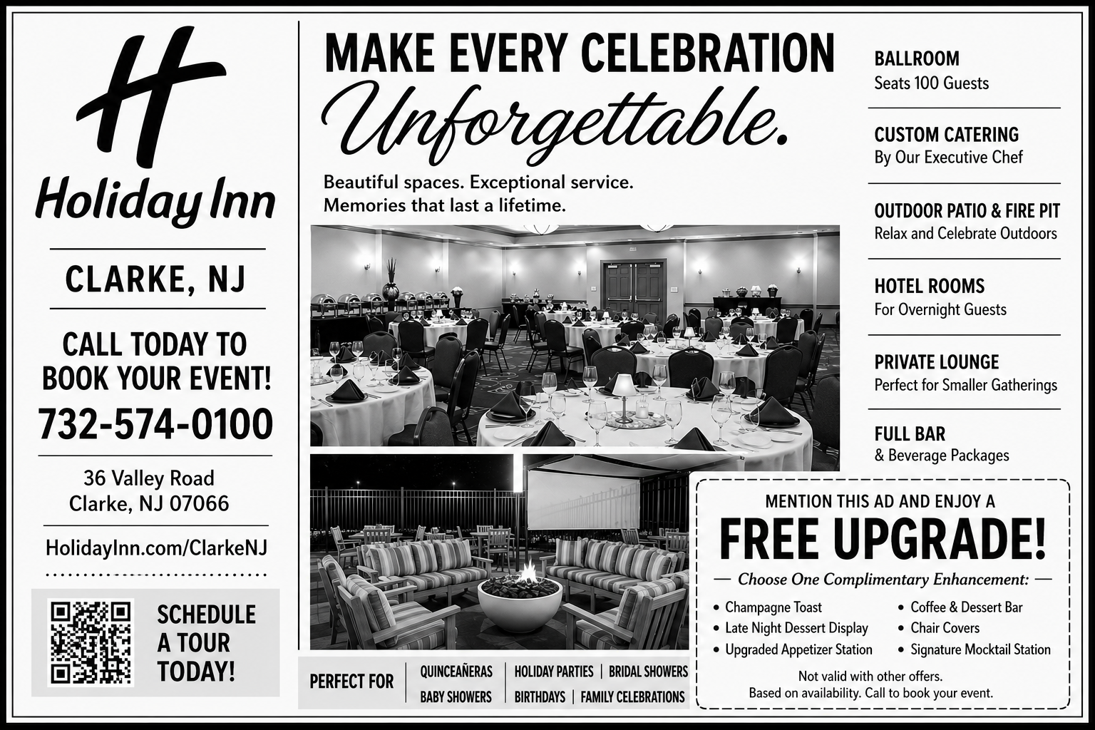 Holiday Inn Clarke event and catering print advertisement